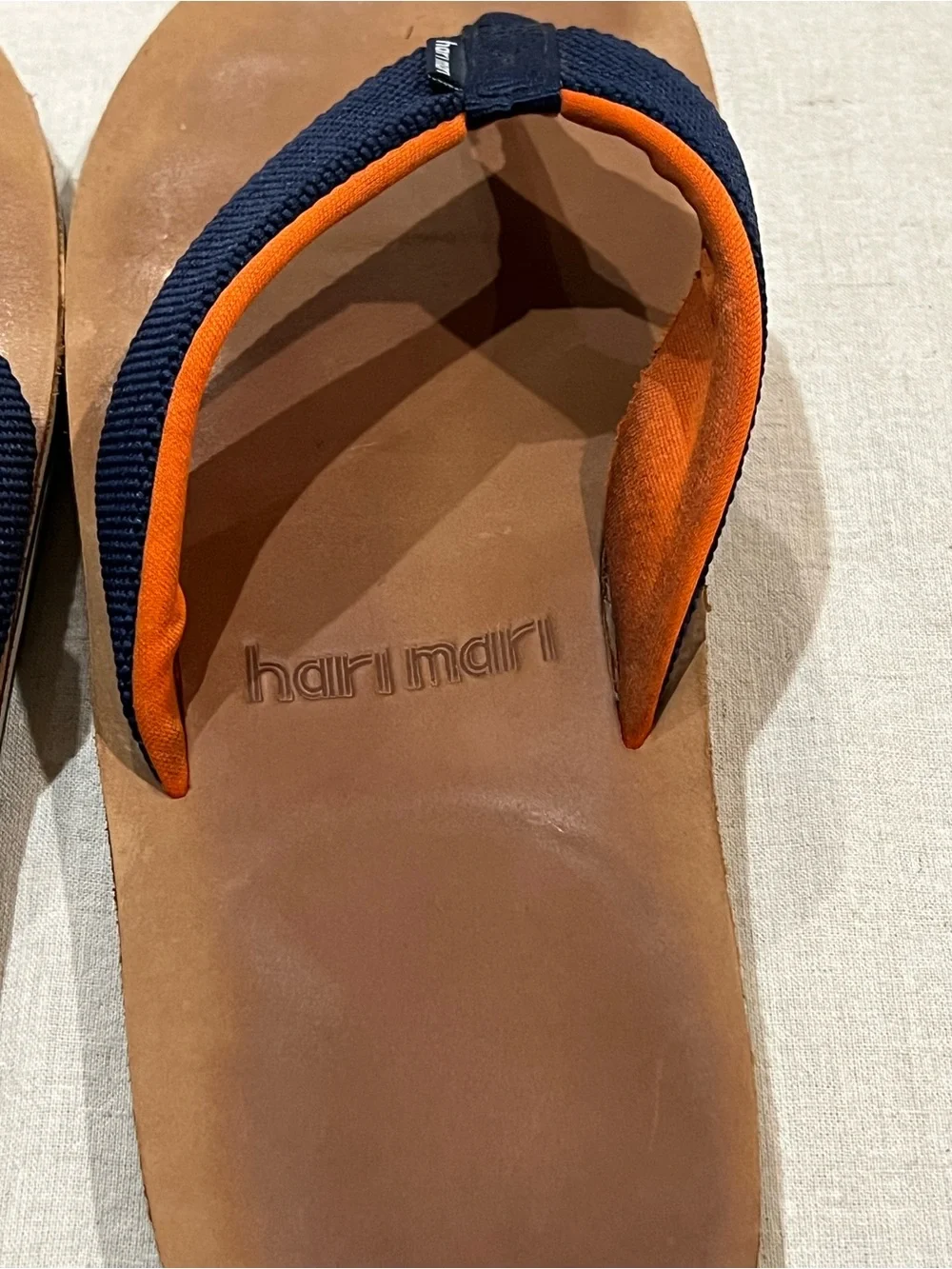 Hari Mari Scouts Nubuck Leather Flip Flops With Nylon Webbing Strap Men’s 13/14